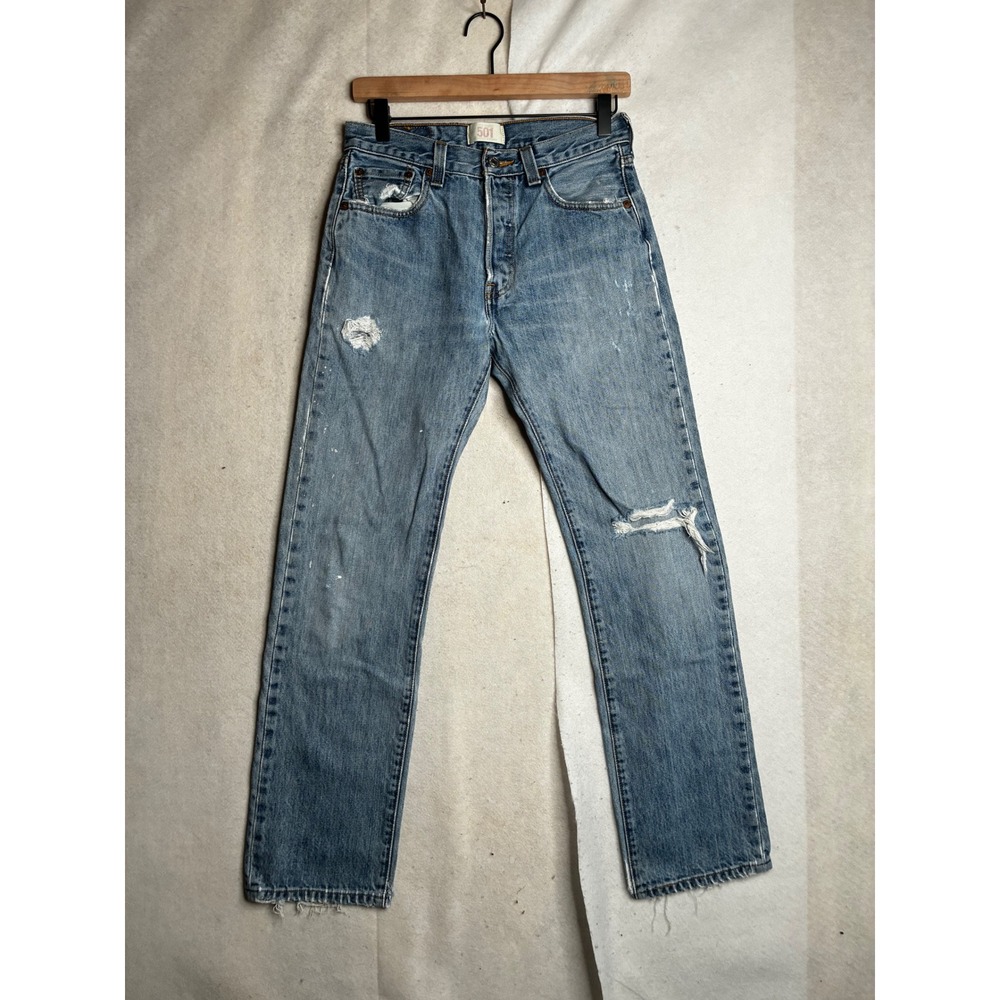 501 Vintage Classic Distressed Men’s Blue Jeans